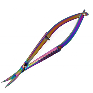 กรรไกรตัดขนคิ้วและต่อขนตาใบโค้งคมกริบ ทำจากสแตนเลส ขายดี สำหรับการตัดหนังกำพร้า - Product Image 2