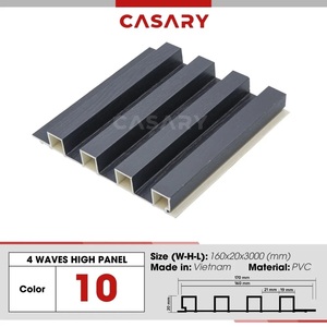 Modern 160x20x3000mm Bamboo Charcoal Fiber PVC Wall Ceiling Cladding Panels Moisture-Proof 4 Waves High Panels <b>Fluted</b> Furniture - Product Image 6