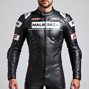 Traje de dos piezas de cuero de motocicleta premium-Acabado de lujo, hecho en Pakistán por Malik Raza, personalización completa - Product Image 6