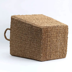 Recién llegado, cesta de lavandería de almacenamiento de algas marinas altas con asas del material ambiental, la mejor venta al por mayor hecha en Vietnam - Product Image 2