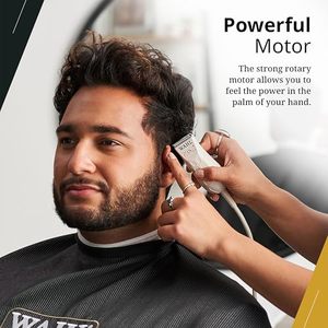 Recortadora/Cortadora de Pelo Profesional Modelo 56115 Blanca, Eléctrica, con Batería USB, Ajustable, de Acero Inoxidable y Cerámica, para Barbería y Uso Doméstico - Product Image 2