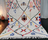 Magnifique tapis en laine azilal fait à la main tapis marocain avec motifs colorés tapis en laine tissé à la main tapis et ensembles