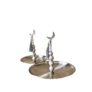 Plateau de service en métal fait à la main, écologique, islamique, arabe, pour les fêtes musulmanes, les fêtes de l'Aïd, les décorations de table pour l'Iftar - Product Image 6