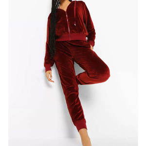 Vente chaude, survêtement en velours pour femmes de qualité supérieure, 100% coton respirant, service personnalisé OEM, prix de gros - Product Image 1