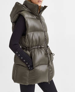 Chaqueta Acolchada sin Mangas para Mujer, Estilo Hip Hop, con Capucha Impermeable, para Invierno, Informal, para Exteriores - Product Image 2