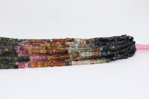 Nueva Llegada, Turmalina Natural Multicolor, Forma Cuadrada Lisa, Cuentas de 5x7mm, Piedra Preciosa con Orificio Perforado de 0.5mm, Fabricante - Product Image 3