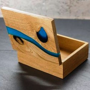 Bijoux imprimés en résine de bois Vente chaude Cadeaux et artisanat Boîtes en bois Signes muraux fabriqués en Inde - Product Image 2