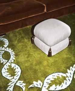 Tapis à motifs de bordure tissés à la main Vert et blanc pour salon, hôtels, restaurants - Product Image 3