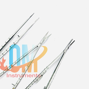 Juego de 3 Instrumentos de Microcirugía Dental TC de Acero Inoxidable, Portaagujas Castroviejo, Tijeras, Pinzas, Manual, Aprobado por CE, OMI - Product Image 3