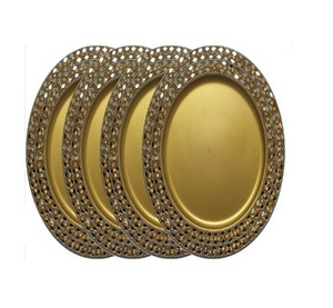 Plaque de chargeur en métal martelé la plus vendue Conception de couleur cuivre fabriquée à la main de luxe Plaque de plat de table peu coûteuse Utilisation à la maison et à l'école - Product Image 6