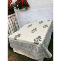 Nappe et serviettes rectangulaires en lin de cuisine 100 % coton imprimées à la main à motifs floraux indiens pour hôtels, bars, mariages et dîners
