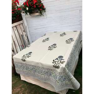 Mantel y Servilletas Rectangulares de Algodón 100% con Estampado Floral Indio Hecho a Mano para Cocina, Hoteles, Bares, Bodas y Cenas - Product Image 3