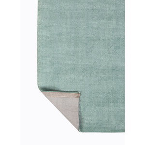 Alfombra Rectangular Hecha a Mano de Lana y Viscosa Azul Base HLV-506, Color Sólido, para Sala de Estar, Pasillo y Dormitorio, Uso Versátil - Product Image 5