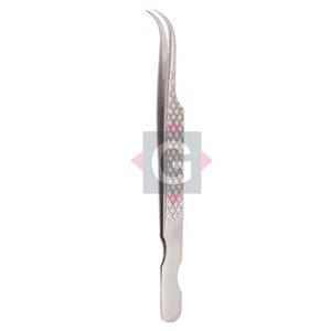 Pinzas para extensiones de pestañas con estampado diamante estilo S diseño personalizado de acero inoxidable - Product Image 1