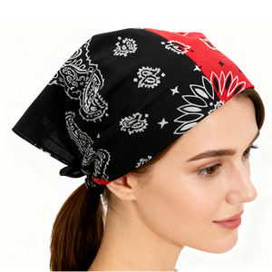 カラーブロックPaisley Bandana <span class=keywords><strong>22x22</strong></span>インチポリエステルカスタマイズ可能な女性用プリントヘッドスカーフ - Product Image 3