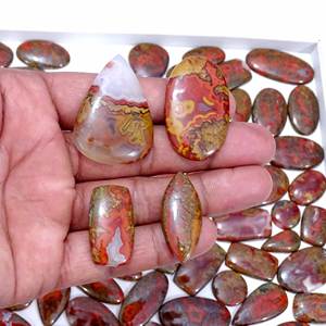 Cabujón de Ágata Marroquí de Primera Calidad, Piedra Preciosa de Cuarzo Natural, Forma Mixta, Tamaño Libre - Product Image 4