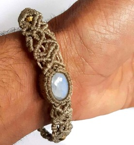 Friendship <b>Bracelet</b> Lapis Lazuli <b>Beaded</b> <b>Bracelet</b> Oval Shape New Looking Macrame <b>Bracelet</b> Wholesale Supplier - Product Image 3
