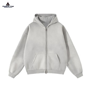 Wholesale Custom High Quality Women's Zipper Hoodie Full Zip-up Yoga Sweatshirt Jacket Sun Fade Long for Winter - Product Image 2