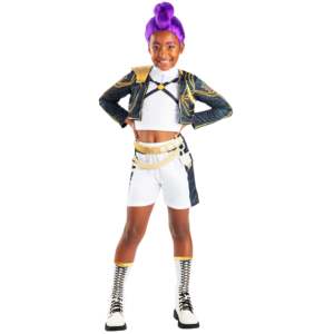 Disfraz de Rumi Dorado Deluxe de K-Pop Demon Hunters para Niños, Incluye Top y Pantalones Cortos con Cinturón 3D y Calentadores de Piernas con Lentejuelas - Product Image 5