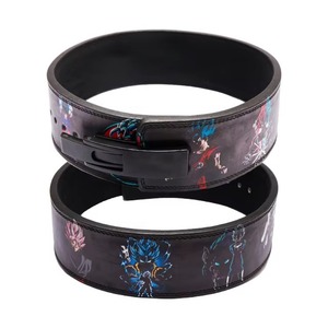 Cinturón de Levantamiento de Pesas de Cuero Anime con Estampado Personalizado, Cinturón de Gimnasio, Hebilla de Palanca de Acero Ajustable, Resistente - Product Image 1