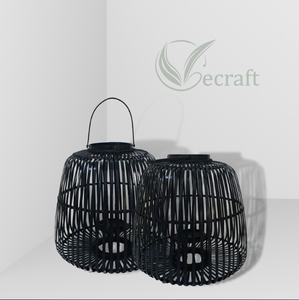 Newest Design Black Bamboo Lantern <b>Candlestick</b> <b>Holder</b> Handmade for Weddings & Home Decor Events-Vecraft VC-83 - Product Image 2