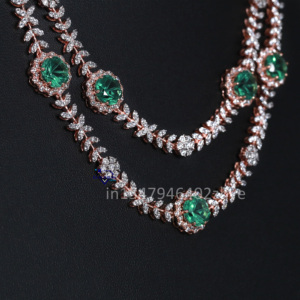 Embellissez votre décolleté avec cet élégant collier et boucle d'oreille en or rose 14 ct ornés de diamants scintillants cultivés en laboratoire - Product Image 5