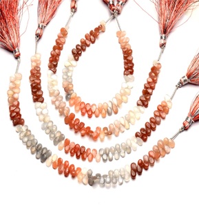 Perles de briolette en forme de poire à facettes multi-pierre de lune de qualité supérieure - Product Image 6