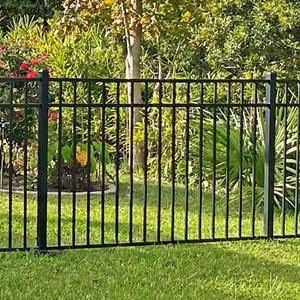 Paneles de esgrima de metal galvanizado con revestimiento de PVC negro de diseño moderno de <span class=keywords><strong>5</strong></span> pies de altura para hogares y jardines <span class=keywords><strong>Poste</strong></span> de <span class=keywords><strong>madera</strong></span> tratado térmicamente incluido - Product Image 4