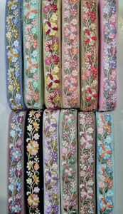 Cintas y cordones bordados a máquina hechos a medida en varios diseños y en 12 colores para vestidos de novia en tela de red como base - Product Image 4