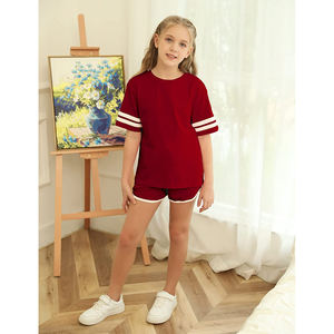 เสื้อผ้าเด็กผู้หญิงชุดเสื้อยืดแขนสั้น2ชิ้นชุดฤดูร้อนของเด็กผู้หญิงกางเกงขาสั้นนักขี่จักรยานและเสื้อยืด2022 - Product Image 6