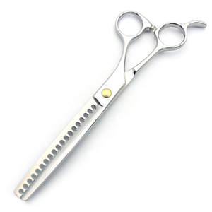 Kit de tijeras de adelgazamiento de dientes de doble cara de acero inoxidable 440C de 7,0 pulgadas de alta calidad profesional para el cuidado de mascotas - Product Image 1