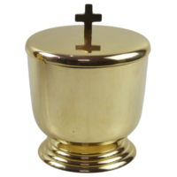 Calice d'aspect massif avec Ciboire pour la maison Fournitures de produits d'église Plaqué or Rond Design unique Ensemble de ciboire en métal Cadeaux