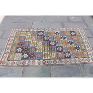 Tapis d'appoint vintage turc 3,3x5,6 pi (100x172 cm), tapis oriental bleu - Product Image 4