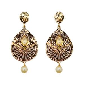 Kriaa marrón piedra austriaca Kundan pendientes colgantes chapado en oro moda candelabro estilo-1310580 - Product Image 1