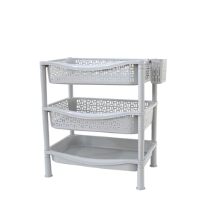 Estantes Multifuncionales Plegables y Apilables de 3 Niveles, Duraderos, de Plástico PP, Impermeables, para Cocina, Despensa, Baño, Almacenamiento de Especias - Product Image 1