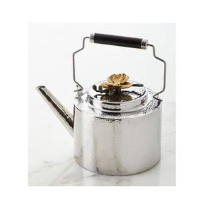 Tetera de aluminio de diseño con mango de latón, tetera para servir té, leche y café de tamaño personalizado a la venta - Product Image 4