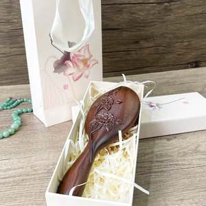 Peine de Madera para Masaje Capilar con Logotipo Personalizado, Pulido, Duradero, de Alta Calidad, Hecho a Mano con Madera Natural, de Dientes Anchos, Herramienta para el Cuero Cabelludo, a Z ENTERPRISES - Product Image 2