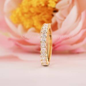 Anillo Clásico y Moderno de Eternidad con Diamante Cultivado en Laboratorio de Corte Princesa Único en Oro Amarillo para Chicas y Mujeres, Regalo de Boda Perfecto, IGI - Product Image 5