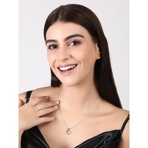 NOVAMART Fine Arihant Gems & Jewels' Stylish Silver 925 Heart Design Pendant with Zircon Women's <b>Gift</b> Wholesale Export - Product Image 4