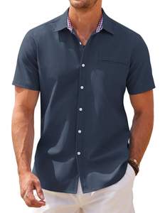 Camisa de Manga Corta para Hombre, Personalizada al por Mayor, Informal, Formal, Lista para Usar, Sin Plancha, Tejido de Algodón, Bambú y Elastano, Antiarrugas - Product Image 6