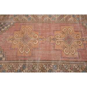 3.8x8.4 ft Vintage Rug, <b>Red</b> Floral Turkish <b>Wool</b> Rug - Product Image 5