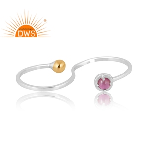 Último diseño de anillo de piedras preciosas de turmalina Rosa Natural de plata esterlina, joyería de diseño personalizado para mujer, regalo para ella - Product Image 3