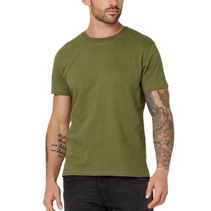 T-shirts d'été décontractés pour hommes, coupe ajustée, manches courtes, en coton, avec logo personnalisé, respirants, col rond uni - Product Image 1