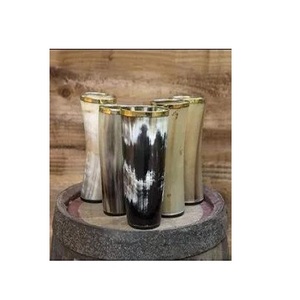 Copa de Vino Vikinga Corta con Logotipo Personalizado, Copa de Cuerno Indio Hecha a Mano para Beber Cerveza, Pulida y Tallada para faizacraft - Product Image 1