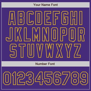 Maillot de baseball personnalisé blanc violet-or authentique fendu - Product Image 4