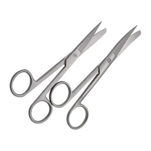 Tijeras quirúrgicas de acero inoxidable, puntas afiladas, curvadas y rectas, para cabeza redonda - Product Image 2