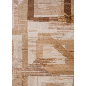 Tapis en laine et soie de bambou noué à la main Kavi Ivory, collection Afterglow - Motif géométrique pour usage domestique Eskm-12 - Product Image 3
