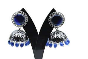 ต่างหูหินสีดำขัดโบราณต่างหู jhumka เครื่องประดับแฟชั่นต่างหูทองเหลืองสำหรับผู้หญิงและเด็กผู้หญิง - Product Image 2