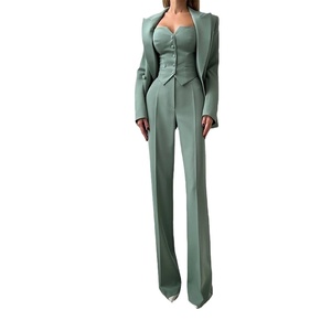 Nouvel ensemble de blazer tendance pour femmes, ensemble de 3 pièces, tenue de bureau, costume de bureau à double boutonnage pour femmes, 2026 - Product Image 3