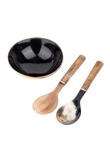 Cuenco de cuerno pulido a mano para cocinas de lujo, cuenco de comida de cuerno natural para decoración de comedor de madera, cuenco decorativo de cuerno de búfalo para aperitivos - Product Image 5